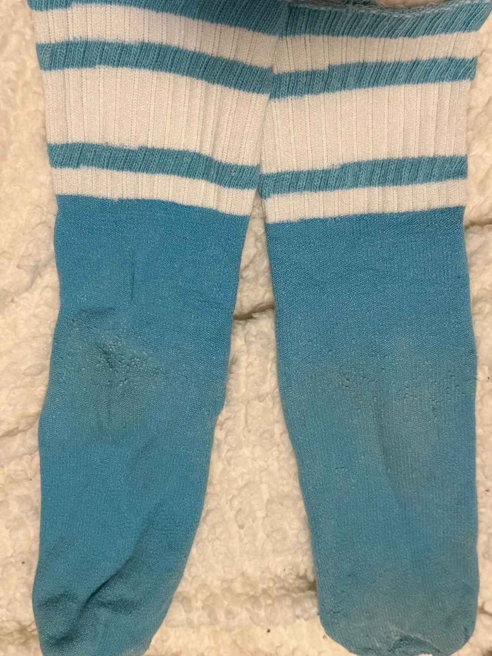 Vintage Blue Striped Athletic Crew Socks